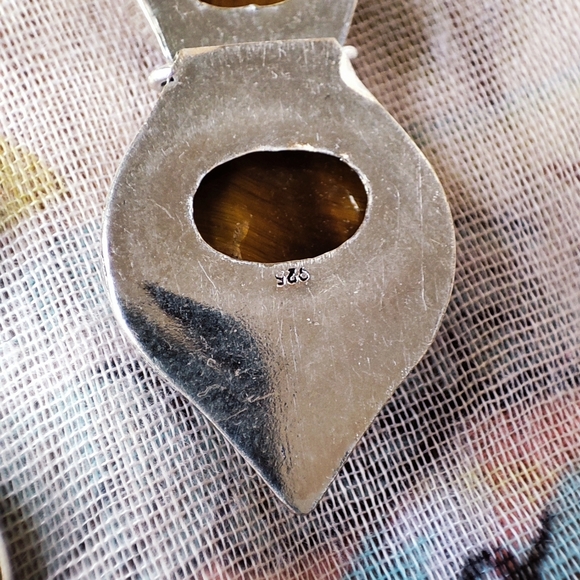 Tiger's Tiger Eye Sterling 925 Brand New Pierced Earrings - Picture 4 of 9